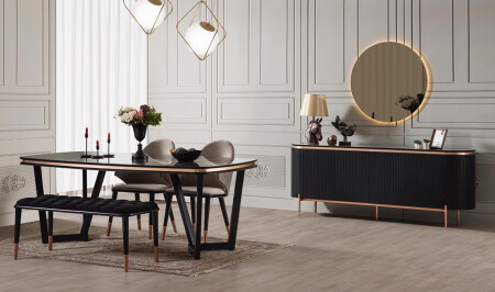 Mood Black Bronze Dining Room - Cadde Yıldız