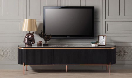 Mood Black Bronze TV Stand - Cadde Yıldız