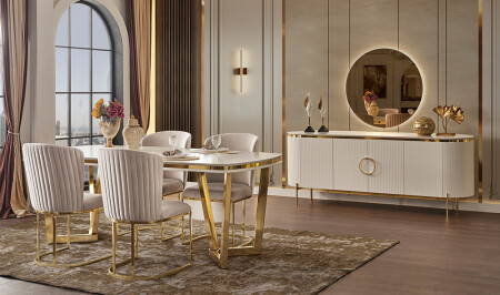 Mood Ecru Gold Dining Room - Cadde Yıldız