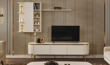 Mood Ecru Gold TV Unit - Cadde Yıldız