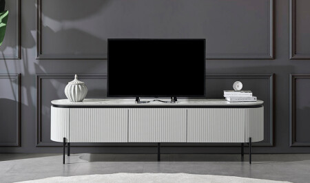 Mood Gray - Marble TV Stand - Cadde Yıldız