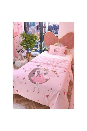 Moon Girl Powder doppelseitiges Kinder-Bettbezug-Set 160 x 220 cm NEVAYKZPDR - Zethome