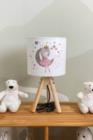 Moon Girl White Children's Room Lampshade - Rivaistanbul