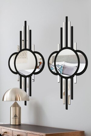 Moon Phase Model Asymmetric Mirrored Plexi MDF Table Silver Double AW92104GC - AHWALL WOODWORKING