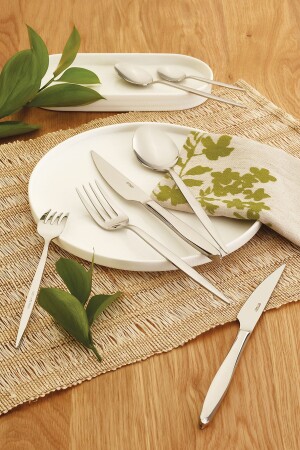 Moonlight 84 Piece Fork Spoon Knife Set for 12 Persons - Emsan