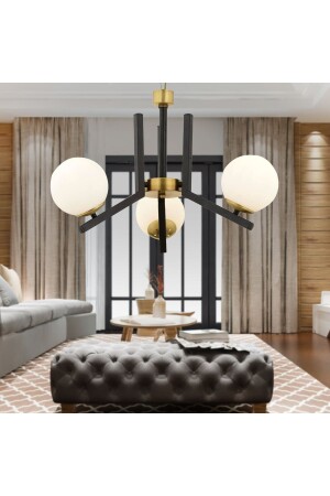 Morgan 3 Piece Antique Black Modern Bedroom Kitchen Living Room Hall Chandelier 3427-03-BL - Apliqa
