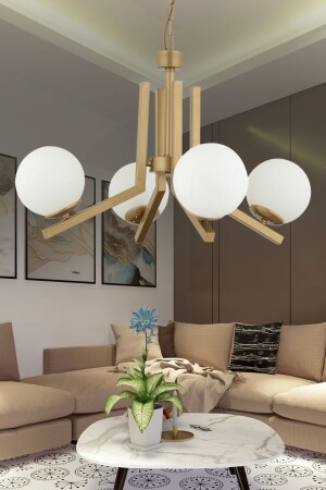 Morgan 4-teiliger, antik lackierter, weißer Glas-Kronleuchter für modernes Jugendzimmer, Schlafzimmer, Wohnzimmer - Apliqa