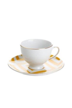Morocco Tabaklı Kahve Fincanı Desen4 Sarı 80Cc 04A-P018909 - Porland