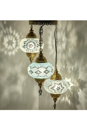 Mosaic Lamp Set of 3 Mosaic Chandelier Ottoman Lamp Decorative Lamp 3 Piece Pendant Lamp Set of 3 - CLBLAMP