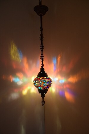 Mosaic Lamp, Single Pendant Lamp, Ceiling Lamp Colorful, Authentic Lighting, Mosaic Chandelier Model 7 NO2MOSAİKTECHINCIRASKILIM MODEL7 - karlıkturistik