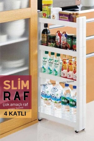 Motek Slim Shelf 4-Tier Multi-Purpose Wheeled Organizer Kitchen Shelf Bathroom Organizer (WHITE) onsd89ok - ongu home