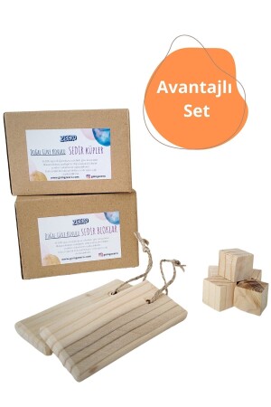 Moth Repellent Set Natural Wooden Block 30 Cubes & 6 Blocks - Natural Naphthalene Alternative SEDIRSET - ZEERO