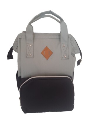 Mother Baby Care Backpack with Bottle Thermos Liquid Proof Hanger GRAY BLACK-BLACK-DARK BLUE - DSD BAG