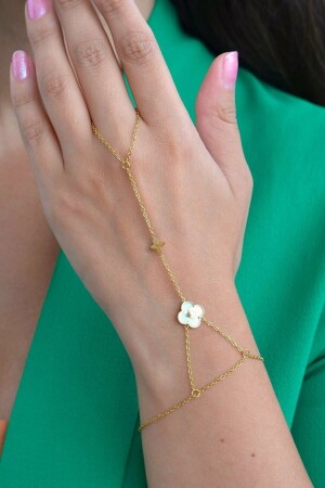 Mother of Pearl Flower Steel Shahmaran Gold Color - Sacce Scarves&Accessories