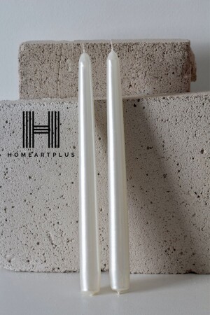 Mother of Pearl White Color 2 Candlestick Candle (diameter 2. 2 size 25cm) SAM3 - homeartplus