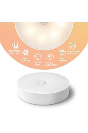 Motion Sensor USB Rechargeable Magnet LED Light Lamp In-Cabinet Home Night Light - Voltmar