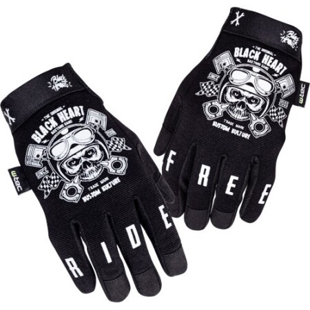 Motorcycle gloves W-TEC Piston Skull - Black - W-TEC