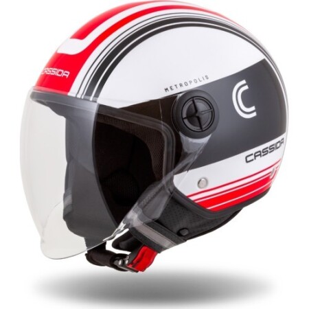 Motorcycle helmet Cassida Handy Metropolis black/white/red - Cassida