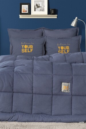 Motto Cotton Comfort Çift Kişilik Indigo - Karaca Home