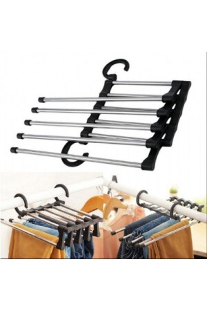 Movable Trousers Rack 5 In 1 Multi-Purpose Hanger Scarf Bag Hanger 1 Piece - Betülce