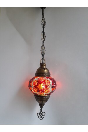 Mozaik Avize, Otantik Türk Lambası, Dekoratif Avize, Ikinci Boy Camlı, 60cm turkishlamps12356 - GALATA GIFT
