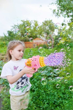 Multi-Hole Battery Operated Foam Shooting Bubble Shooting Gun Toy, 23 Wishful Foams Are Included in the Product - Aspartam