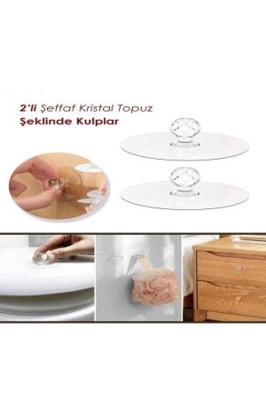 Multi-Purpose 2-Piece Crystal Knob Self-Adhesive Drawer Handle 2-Piece Adhesive Hanger Holder Organizer - Sengenegel