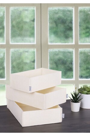 Multi-Purpose 3-Piece Cream Felt Organizer Basket Set Hmy-6271 - Homing