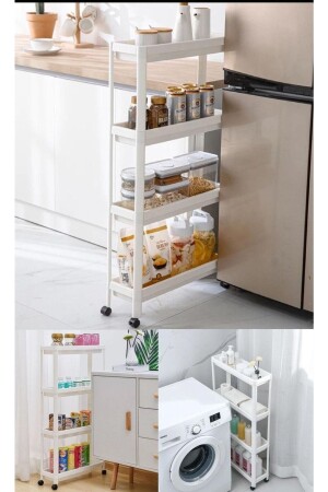 Multi-Purpose 4 Tiers Organizer Kitchen And Bathroom Shelf Rack With Wheels - Bayev