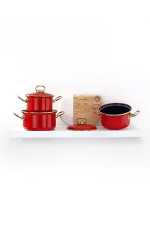 Multi-Purpose 6 Piece Enamel Academia Mini Deep Cookware Set Emy 5001 EMY 500 - Bonera
