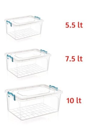 Multi-Purpose Food Storage Container Box with Lid 5. 5lt+7. 2lt+10lt Set of 3 Provisions8 - Kivi Home
