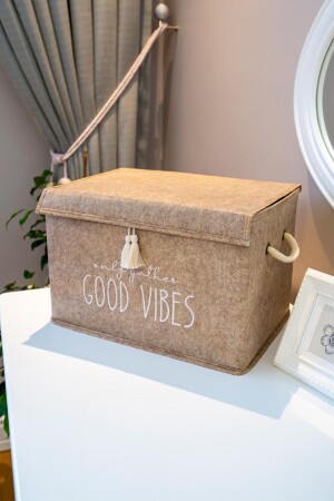 Multi-Purpose Mini Box Organizer with Felt Cover, Storage Box, Cream Color, 35x23x23cm TYC00611112004 - Milenay