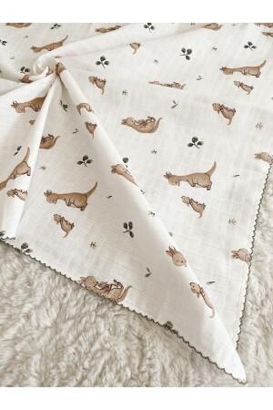 Multi-Purpose Muslin Blanket 17-Kangaroo 80x90 Cm Baby & Child & Newborn Muslin Blanket, Muslin Cloth CB103KAN - Cloudy