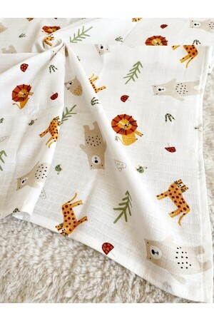 Multi-Purpose Muslin Cover 101-safari 80x90 Cm Baby; - Cloudy