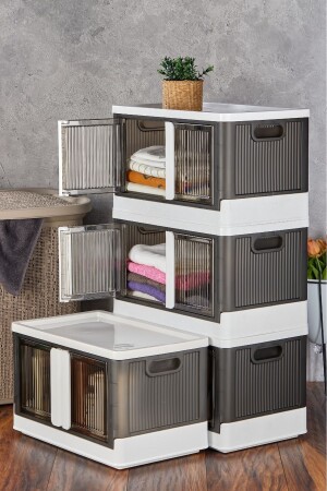 Multi-Purpose Portable Stackable Organizer Cabinet with Cover 4 Pieces - Arbu Home