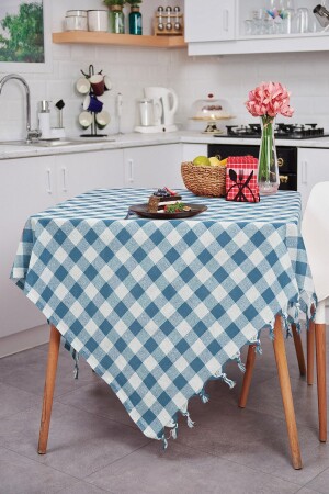 Multi-Purpose Tablecloth Picnic Cloth & Table Cloth Blue Plaid Gingham 140x140 Cm - Vagonik