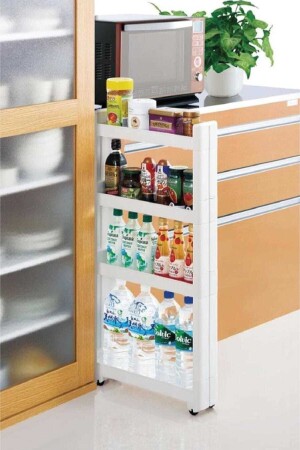Multi-Purpose Wheeled Shelf Plastic Shelf Kitchen Shelf Bathroom Shelf - Motek