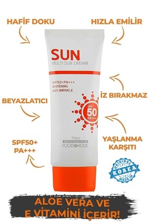 Multi Sun 70ml Non-Sticky Anti-Spot Spf50 Pa+++ Uva/uvb Sunscreen with Adenosine - Foodaholic