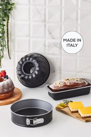 Multichef Mito Silver 3 Piece Carbon Steel Cake Mold Set 153. 09. 01. 1766-1 - Karaca