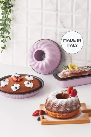 Multichef Valente 3 Piece Carbon Steel Cake Mold Set Pink 153. 09. 01. 1769-1 - Karaca