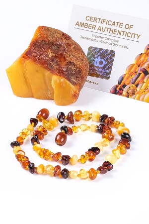 Multicolor Amber Baby Teeth Necklace - Gift Necklace for Babies - Tesbihcibaba