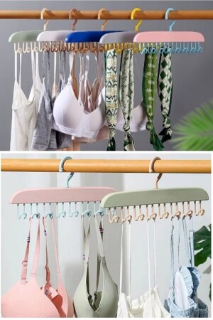 Multifunctional Bra Underwear Hanger 8 Compartments Belt Tie Scarf Beanie Scarf Hanger - İndirimkap