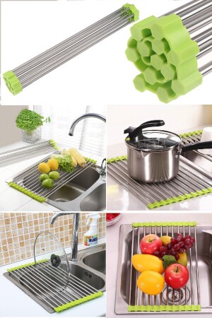 Multifunctional Folding Strainer Trivet Dish Drying Rack BTS2489243669256 - BİTERSE