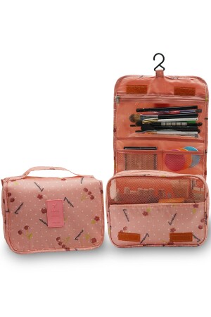 Multifunktionale Make-up-Tasche mit Aufhänger, Kirschmuster (große Größe) - Sonreyon