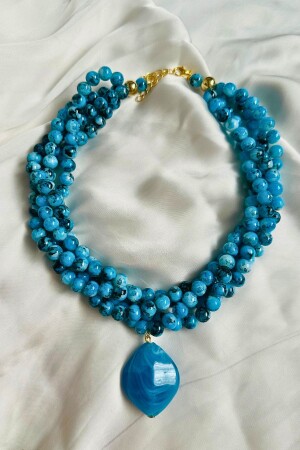 Multiple Alaçatı Bead Acrylic Necklace - Petek Aksesuar