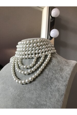 Multiple Pearl Necklace INCKLY09762424567 - FELUKA BİJUTERİ