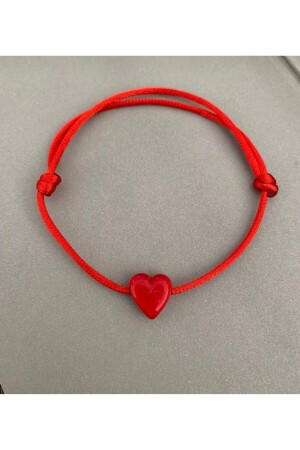 Murano Glass Heart Beaded Red Thread Bracelet - Atelier Çağla