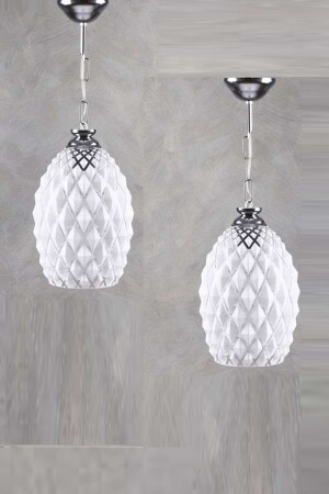 Muscat 2 Pieces Modern Patterned Glass Single Chandelier MUSKAT - Abajur Dünyası