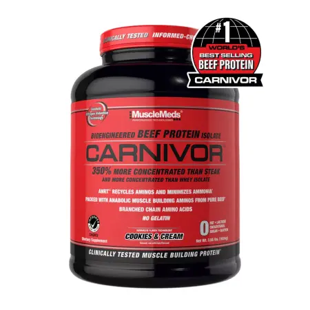 MuscleMeds Carnivor™ 100% Beef Protein (1624 g, Cookies & Cream) - MuscleMeds