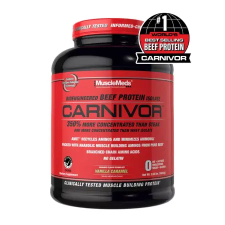 MuscleMeds Carnivor™ 100% Beef Protein (1624 g, Vanilla Caramel) - MuscleMeds